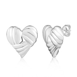 Kolczyki srebrne serca (E100865 W S 925) - zdjęcie: 2