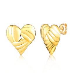 Kolczyki srebrne pozłacane serca (E100865 Y S 925) - zdjęcie: 2