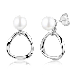 Kolczyki srebrne z perłami (E100868 W S PL 925)