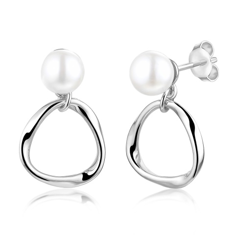 Kolczyki srebrne z perłami (E100868 W S PL 925)