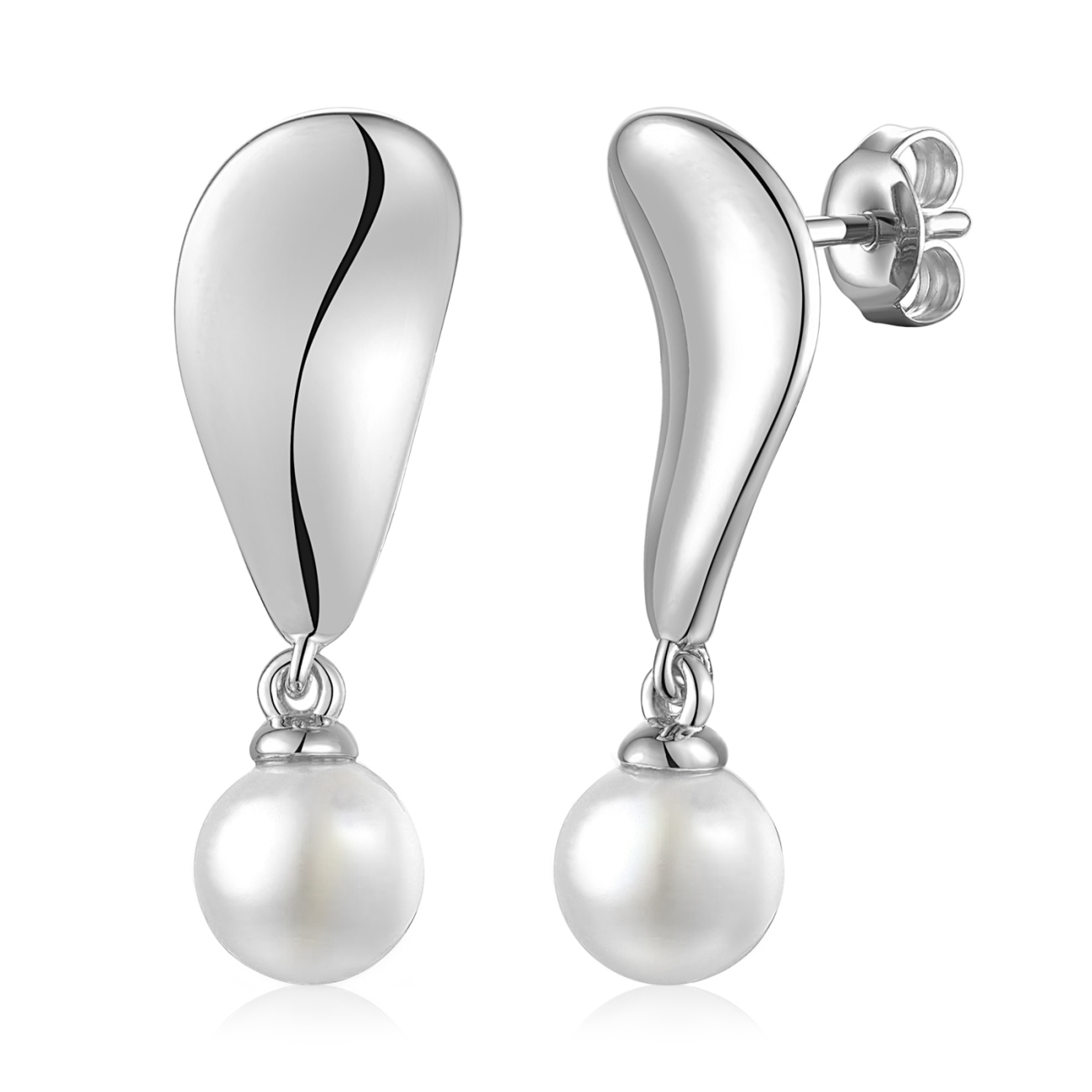 Kolczyki srebrne z perłami (E100871 W S PL 925)