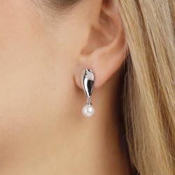 Kolczyki srebrne z perłami (E100871 W S PL 925) - zdjęcie: 3