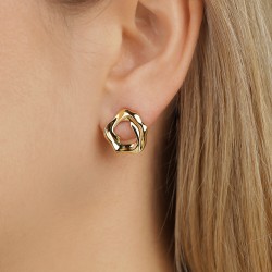 Kolczyki srebrne pozłacane (E100872 Y S 925) - zdjęcie: 3