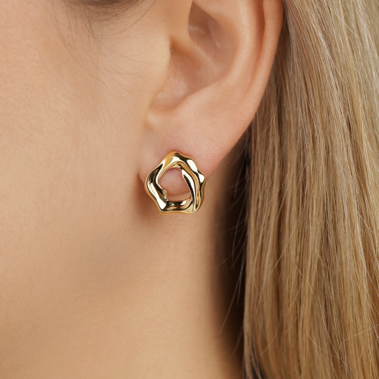 Kolczyki srebrne pozłacane (E100872 Y S 925)