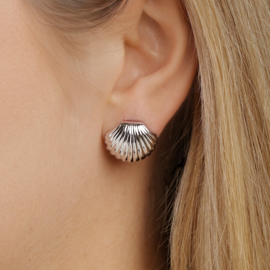 Kolczyki muszelki srebrne (E100874 W S 925)
