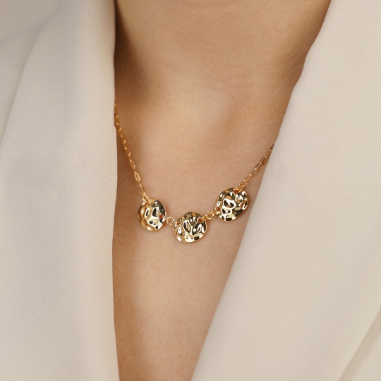 Naszyjnik srebrny pozłacany (N12644 Y 925)