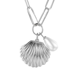 Naszyjnik srebrny z perłą (N12645 W PL 925) - zdjęcie: 2