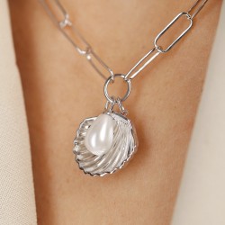 Naszyjnik srebrny z perłą (N12645 W PL 925) - zdjęcie: 4