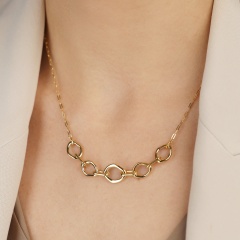 Naszyjnik srebrny pozłacany (N12646 Y 925)