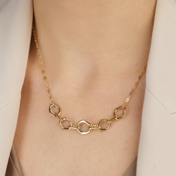 Naszyjnik srebrny pozłacany (N12646 Y 925) - zdjęcie: 3