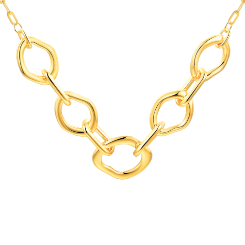 Naszyjnik srebrny pozłacany (N12646 Y 925)