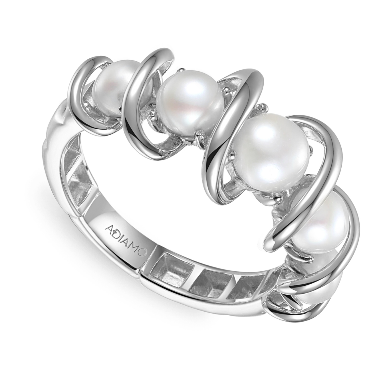 Pierścionek srebrny pozłacany z perłami (R100860 W PL 925) : 13