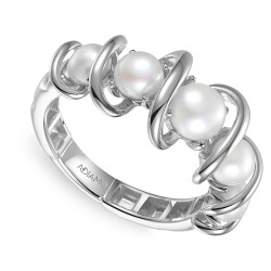 Pierścionek srebrny pozłacany z perłami (R100860 W PL 925) : 13 - zdjęcie: 2