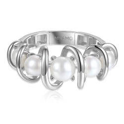 Pierścionek srebrny pozłacany z perłami (R100860 W PL 925) : 13 - zdjęcie: 5