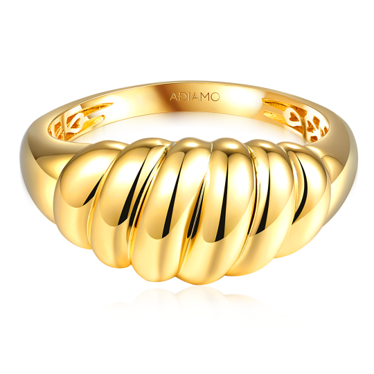 Pierścionek srebrny pozłacany (R100864 Y 925): 14