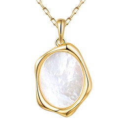 Zawieszka srebrna pozłacana z masą perłową (P100867 Y WMP 925) - zdjęcie: 2