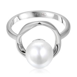 Pierścionek srebrny z perłą (R100868 W PL 925): 12 - zdjęcie: 4