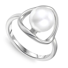 Pierścionek srebrny z perłą (R100868 W PL 925)