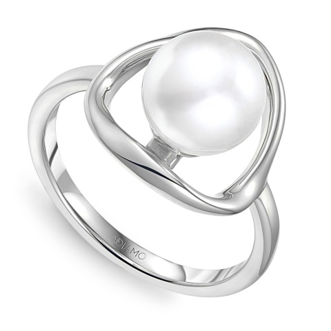 Pierścionek srebrny z perłą (R100868 W PL 925)