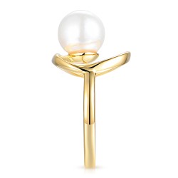 Pierścionek srebrny pozłacany z perłą (R100868 Y PL 925): 12 - zdjęcie: 5