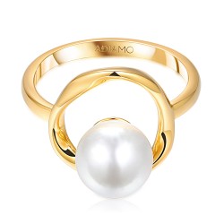 Pierścionek srebrny pozłacany z perłą (R100868 Y PL 925): 10 - zdjęcie: 4