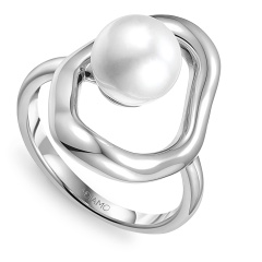 Pierścionek srebrny z perłą (R100869 W PL 925)