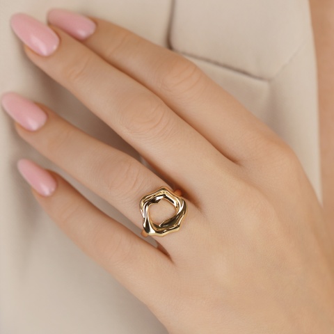 Pierścionek srebrny pozłacany (R100872 Y 925)