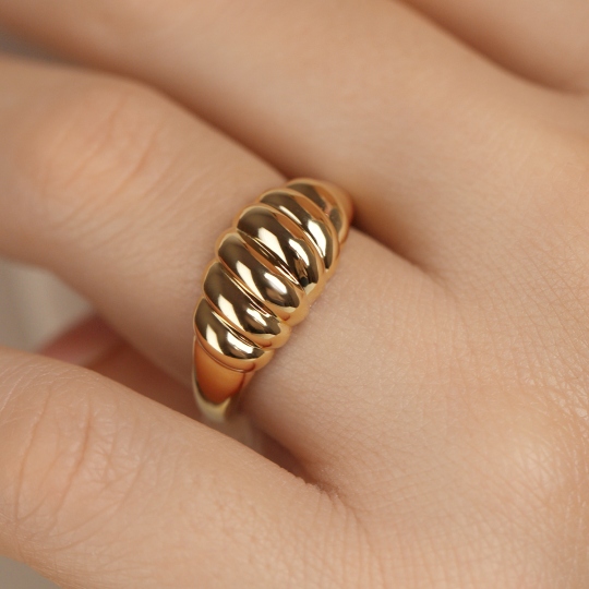 Pierścionek srebrny pozłacany (R100864 Y 925): 14