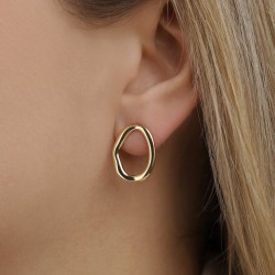 Kolczyki srebrne pozłacane (E100863 Y S 925) - zdjęcie: 3