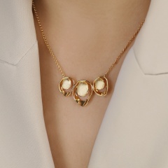 Naszyjnik srebrny pozłacany (N12643 Y 925)