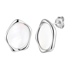 Kolczyki srebrne z masą perłową (E100867 W S WMP 925)