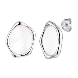 Kolczyki srebrne z masą perłową (E100867 W S WMP 925) - zdjęcie: 2