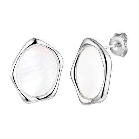 Kolczyki srebrne z masą perłową (E100867 W S WMP 925)