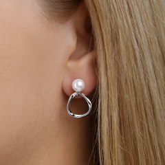 Kolczyki srebrne z perłami (E100868 W S PL 925)