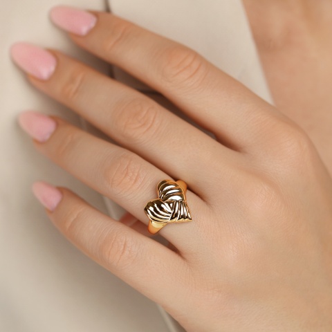 Pierścionek srebrny pozłacany (R100865 Y 925)