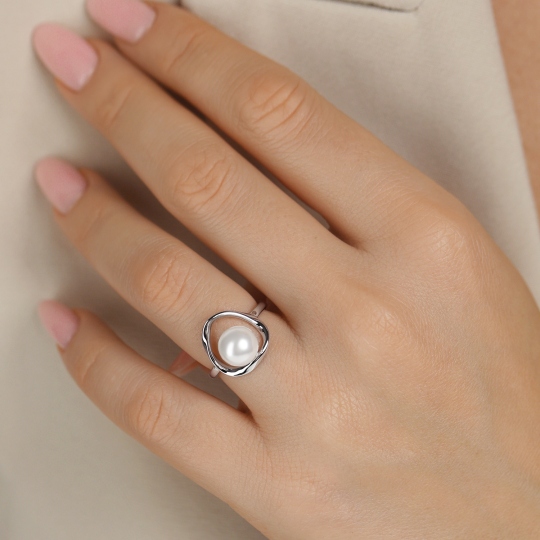Pierścionek srebrny z perłą (R100868 W PL 925): 10