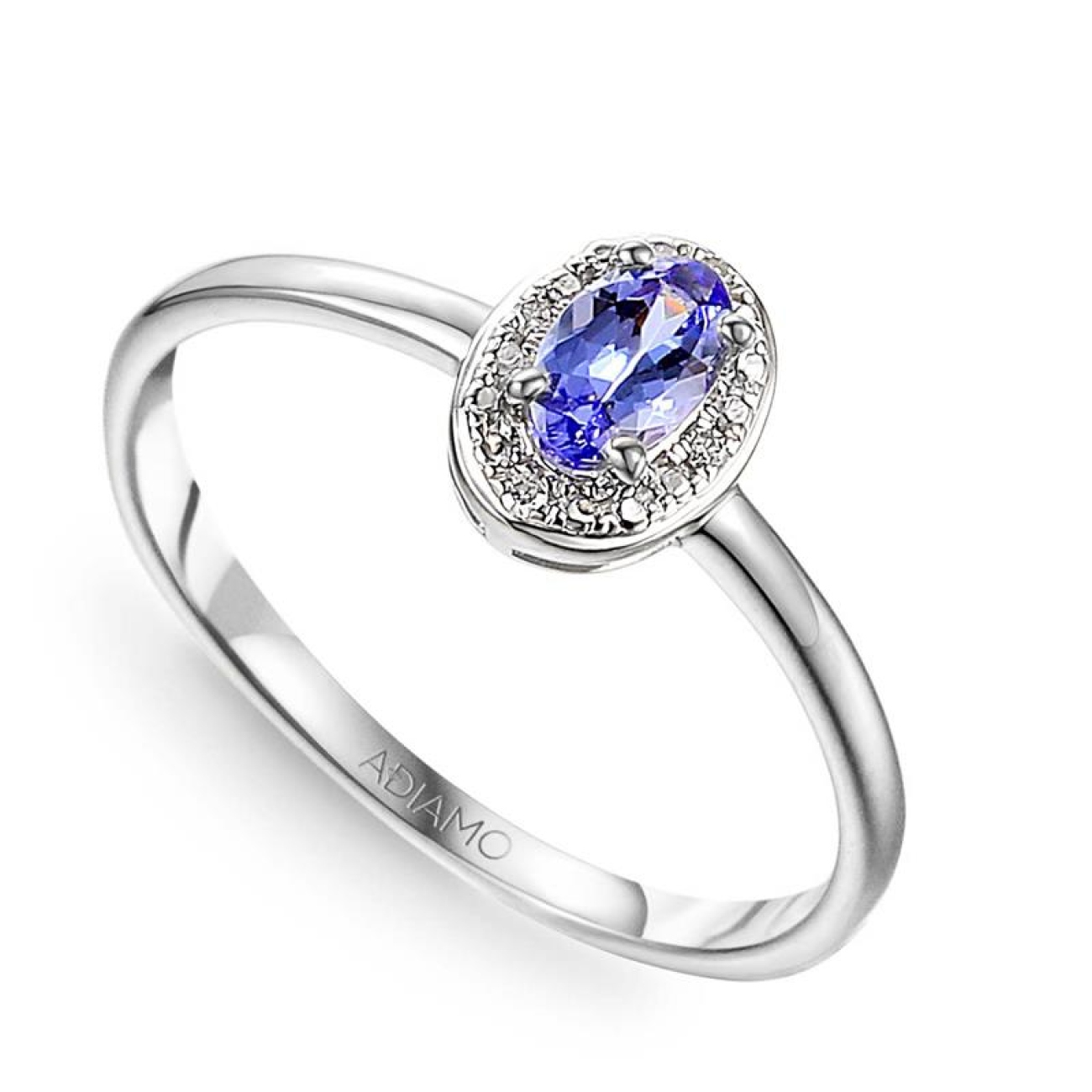 Pierścionek z tanzanitem i diamentami (R60389 W T): 10