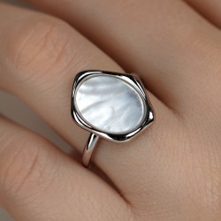 Pierścionek srebrny z masą perłową (R100867 W WMP 925): 13 - zdjęcie: 6