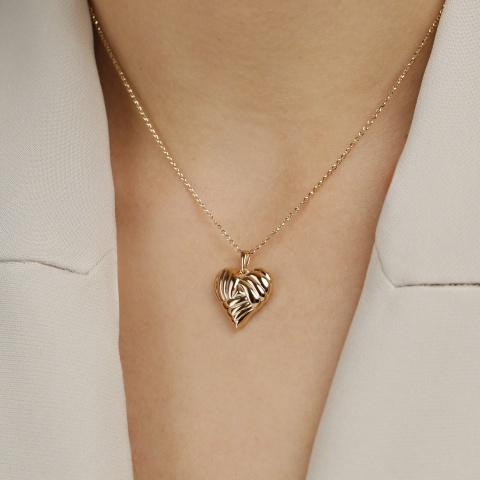 Zawieszka srebrna pozłacana - serce (P100865 Y 925)