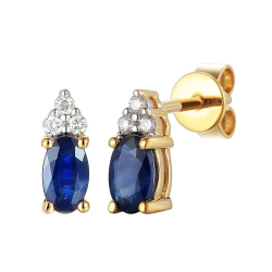 Kolczyki z szafirami i diamentami (E28244 Y S SA) - zdjęcie: 2
