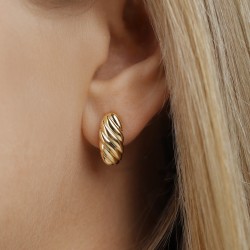 Kolczyki srebrne pozłacane (E100864 Y S 925) - zdjęcie: 3