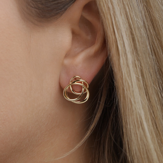 Kolczyki srebrne pozłacane (E100866 Y S 925)