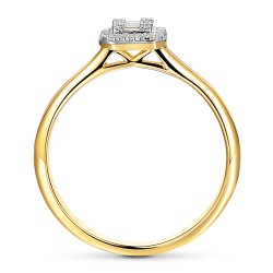 Pierścionek z diamentami, żółte złoto (R71618 Y) - zdjęcie: 5