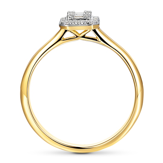 Pierścionek z diamentami, żółte złoto (R71618 Y)