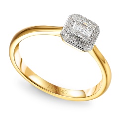 Pierścionek z diamentami, żółte złoto (R71618 Y)