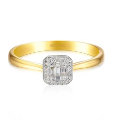 Pierścionek z diamentami, żółte złoto (R71618 Y) - zdjęcie: 4