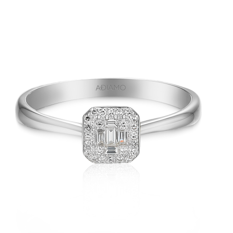 Pierścionek z diamentami, białe złoto pr.585 (R71618 W)