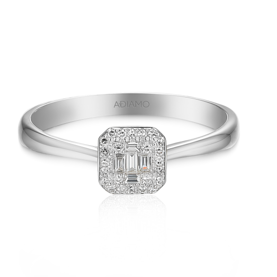 Pierścionek z diamentami, białe złoto pr.585 (R71618 W): 8