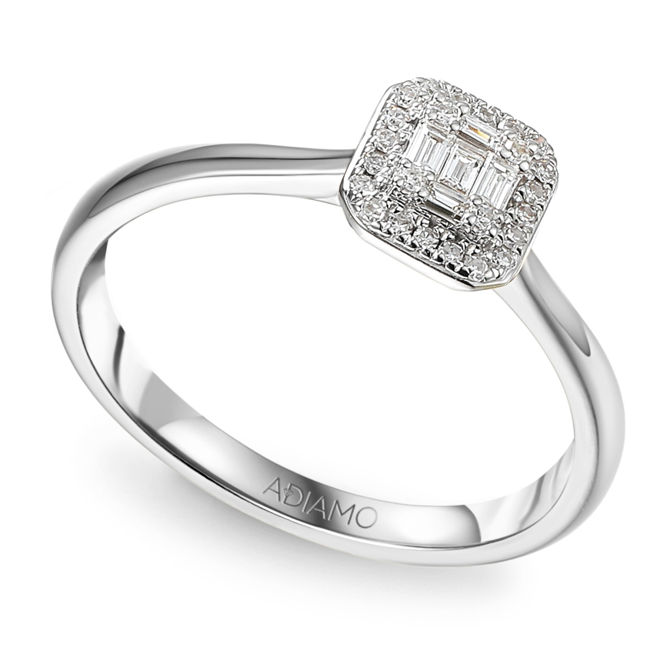 Pierścionek z diamentami, białe złoto pr.585 (R71618 W): 8