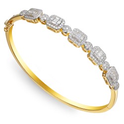Bransoletka bangle z diamentami (B08494 Y) - zdjęcie: 2